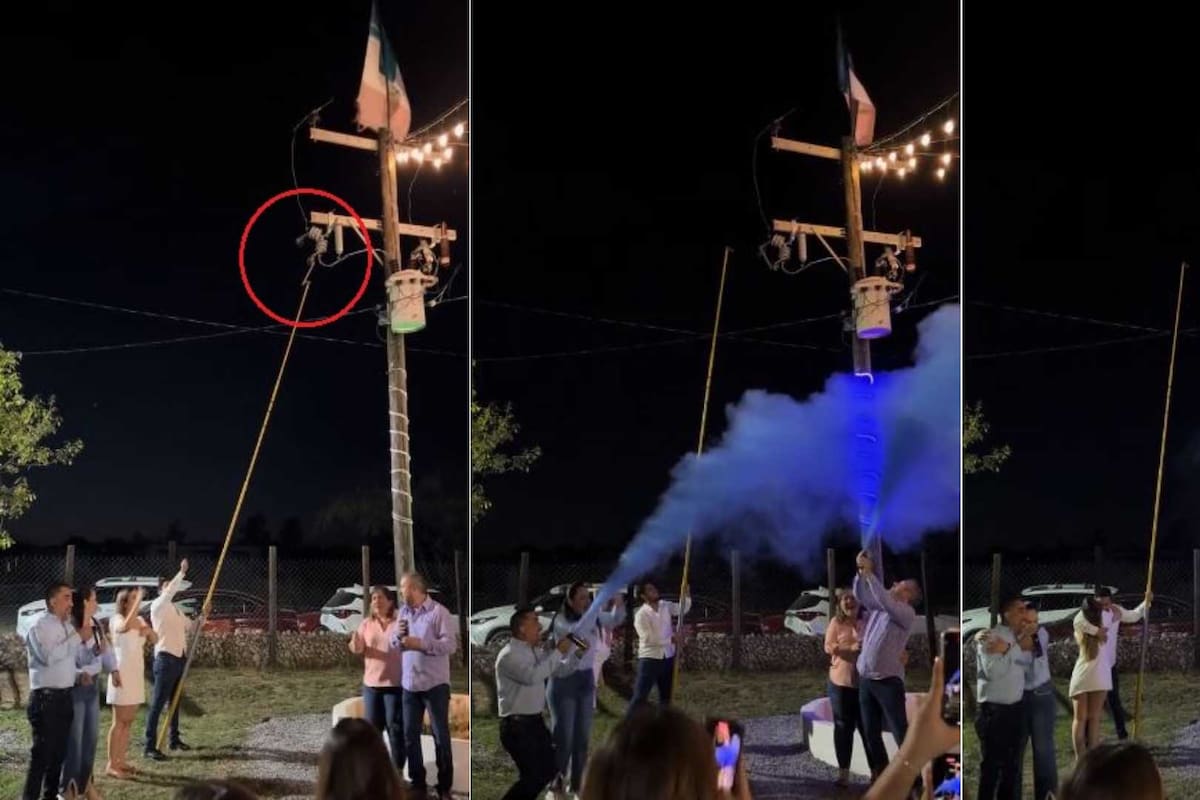 VIDEO: Pareja anuncia el género de su bebé con un poste de electricidad