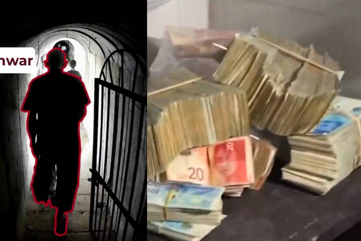 Israel comparte video de líder de Hamás huyendo por túnel, el cual estaba lleno de suministros y dinero