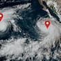 Tres huracanes coinciden en el Pacífico en un fenómeno “raro de observar” favorecido por El Niño: dónde están Lowell, Karina y Marie y cómo afectan a México