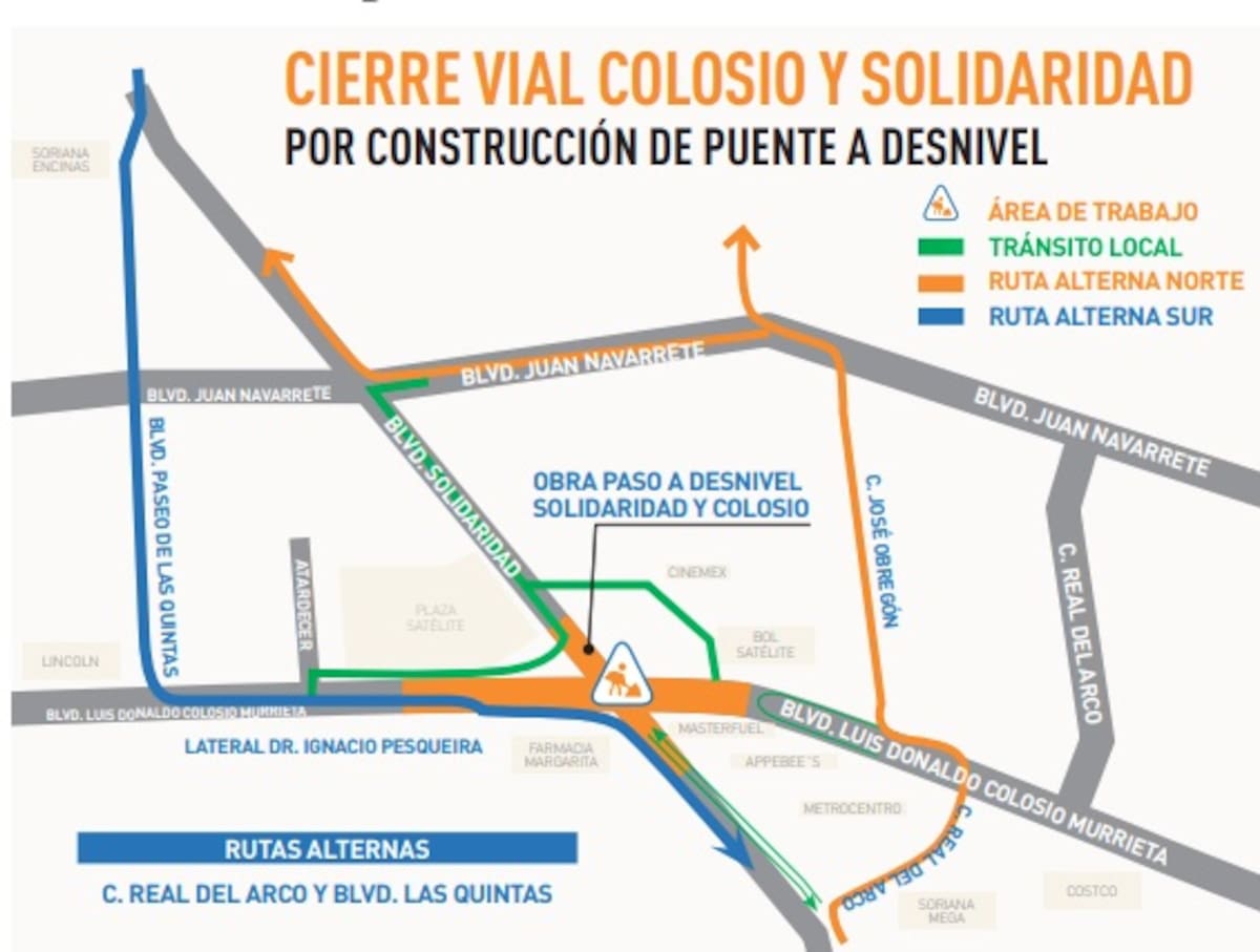 Paso a desnivel Solidaridad y Colosio / Especial