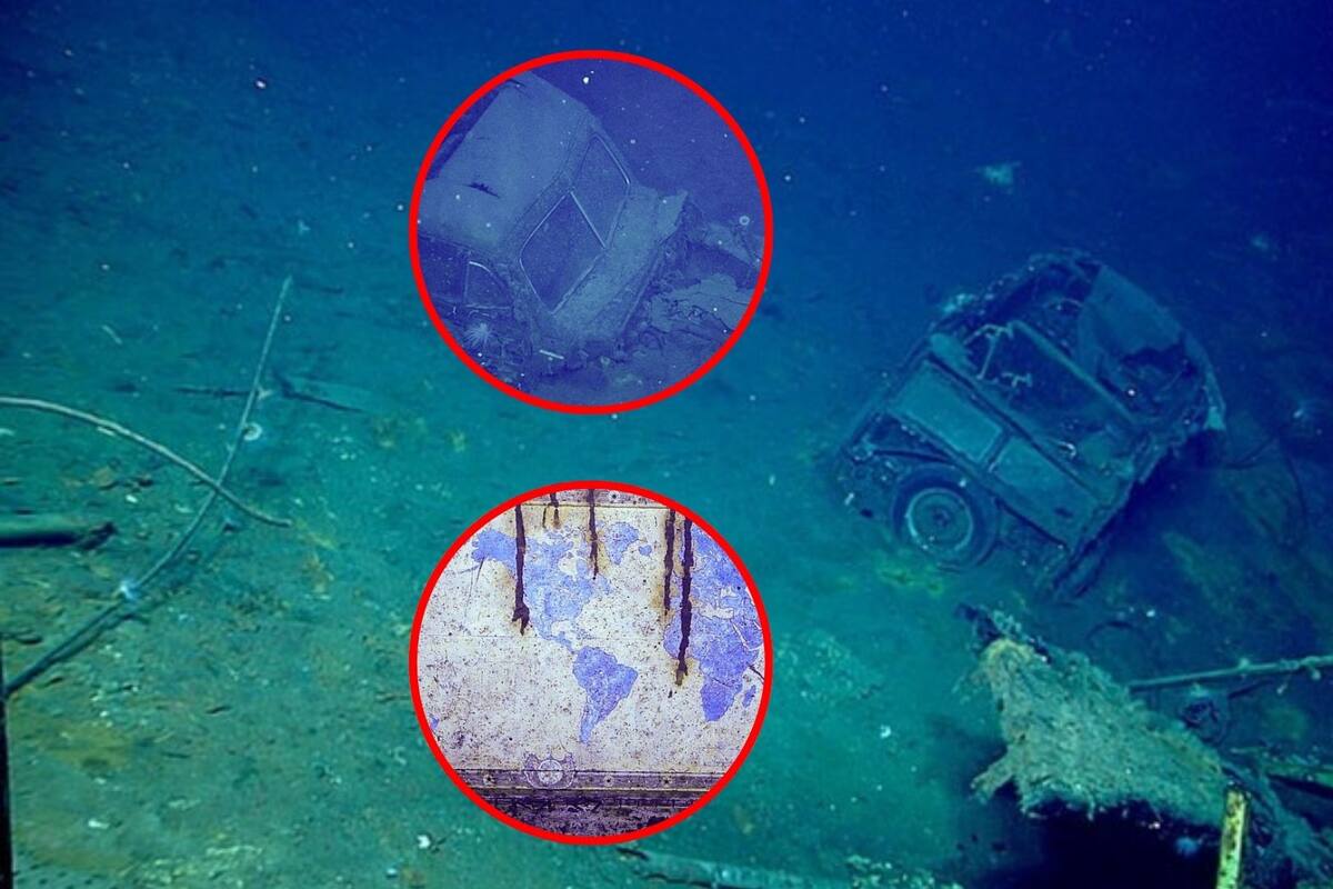 Descubren automóvil de lujo de 1940 en el fondo del océano junto a portaaviones hundido en la Segunda Guerra Mundial