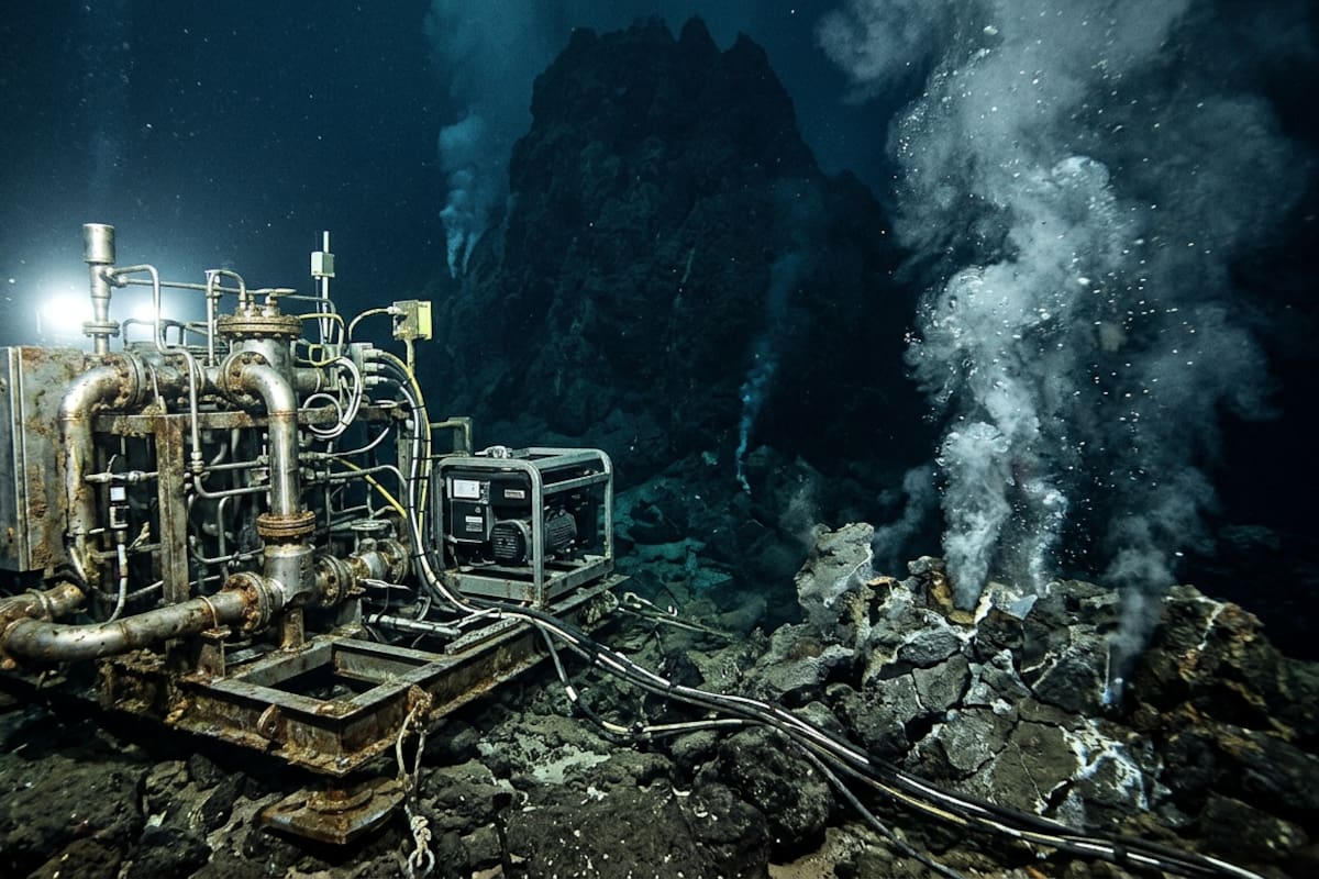 Instalan una central experimental a 1,500 metros bajo el océano y aprovechan el calor de un volcán submarino para producir más electricidad de la que consume durante 8.7 segundos