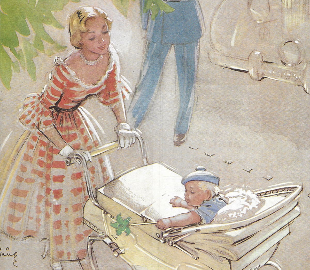 Silver Cross baby coach pram advert advertising in Country Life magazine UK 1951. (Photo by: Geography Photos/Universal Images Group via Getty Images)