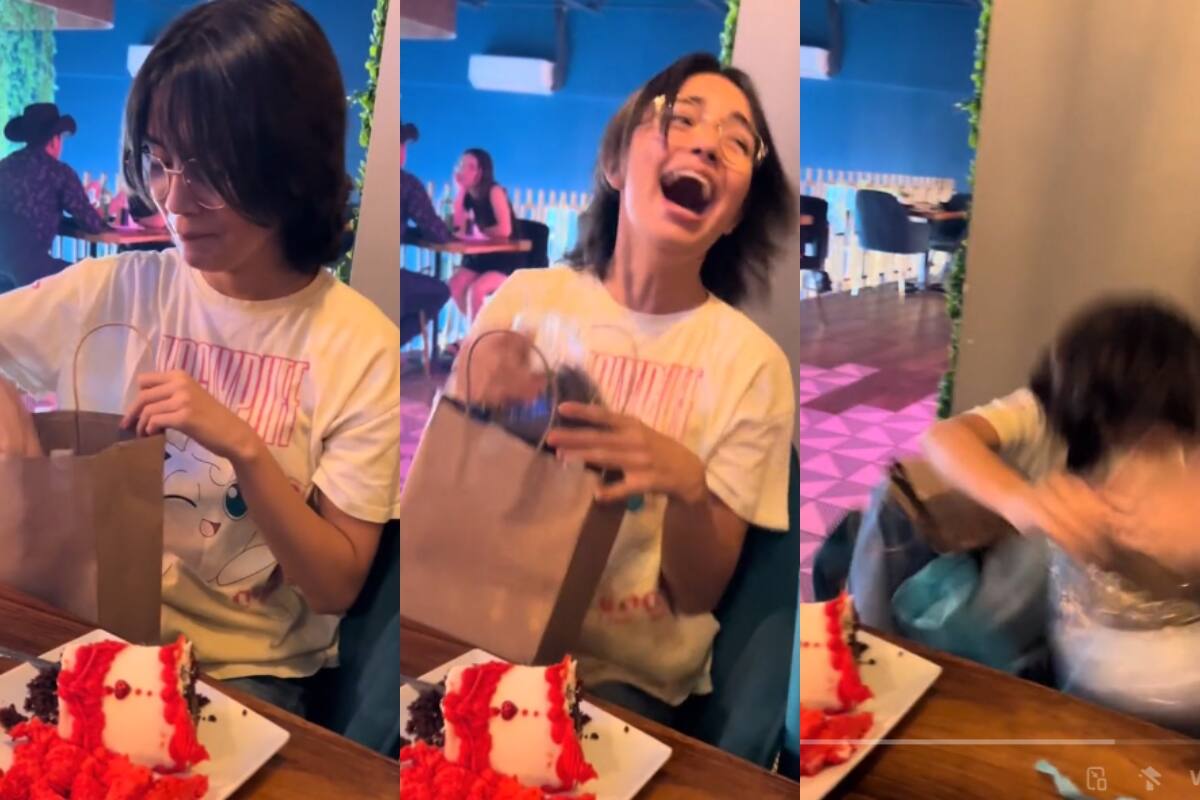 VIRAL: joven se cae de la silla al recibir un regalo especial en su cumpleaños
