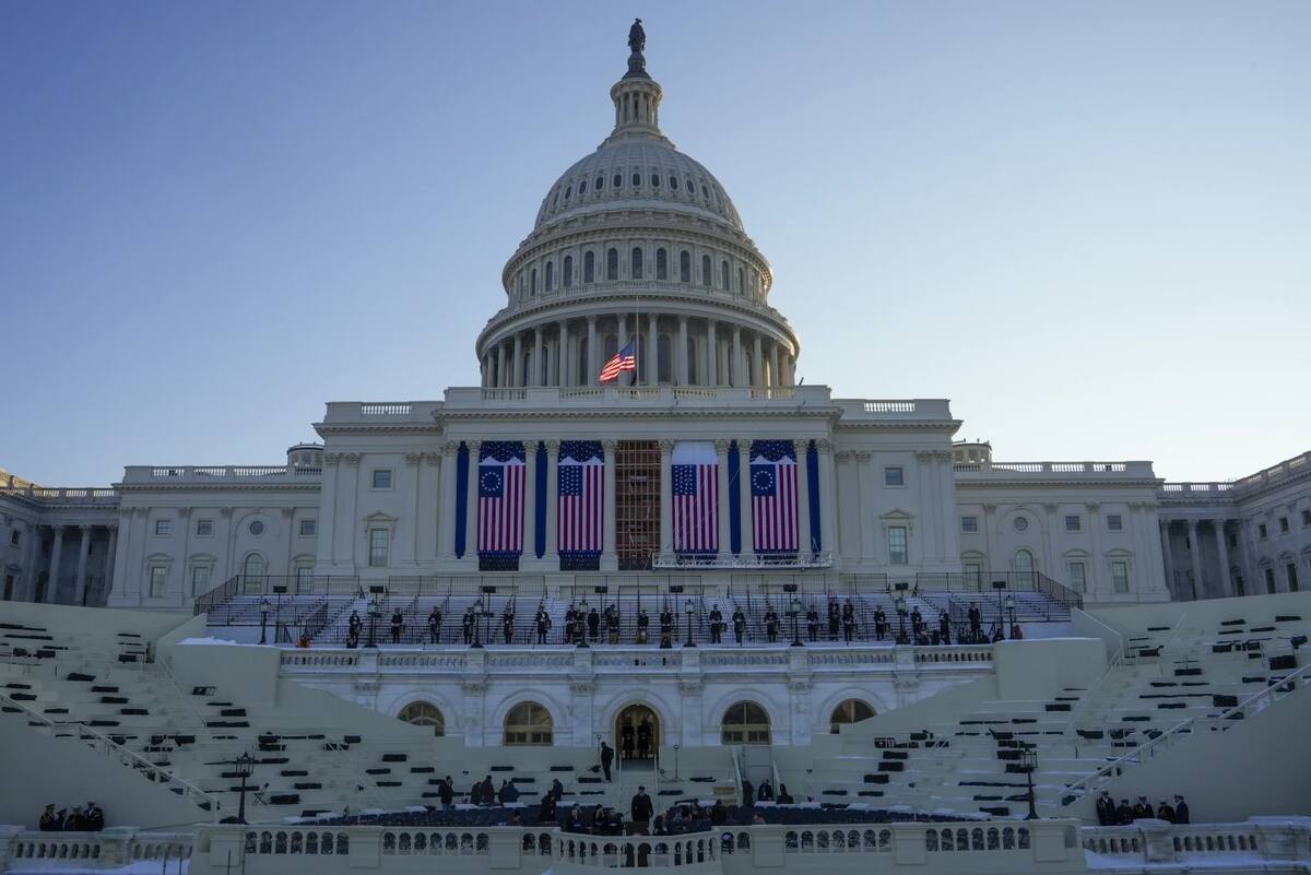 Así luce el Capitolio previo a la toma de protesta del presidente electo Donald Trump. | Crédito: AP
