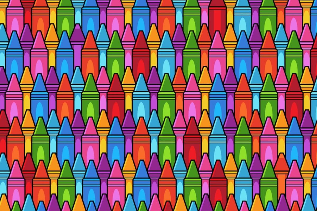 Reto Visual: Encuentra 3 colores de madera entre las crayolas