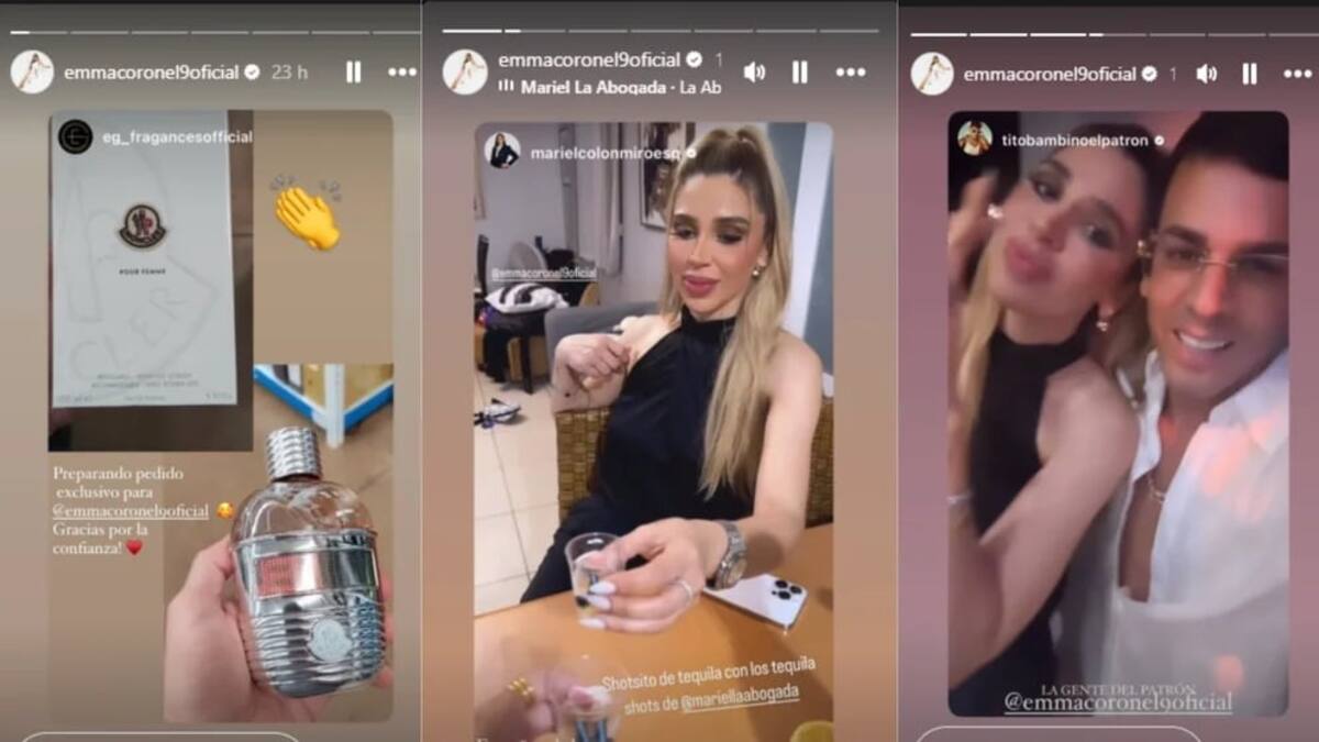 En sus historias Emma Coronel mostró que recibió un perfume Moncler como regalo por su cumpleaños.