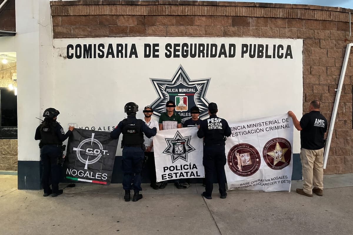 Persecución en Nogales termina con tres detenidos en un BMW con reporte de robo en Tucson