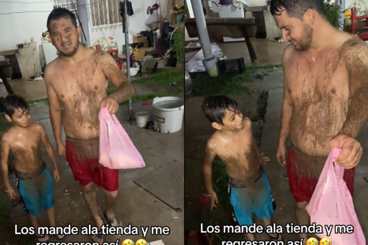 VIRAL | Mandó a su esposo y a su hijo a la tienda: ellos regresan llenos de lodo