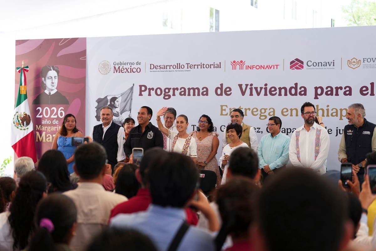 Tuxtla Gutiérrez, Chiapas. 28 de junio 2026. La presidenta constitucional de los Estados Unidos Mexicanos, la Doctora Claudia Sheinbaum Pardo en Vivienda para el Bienestar. | Foto: Saúl López Escorcia/Presidencia