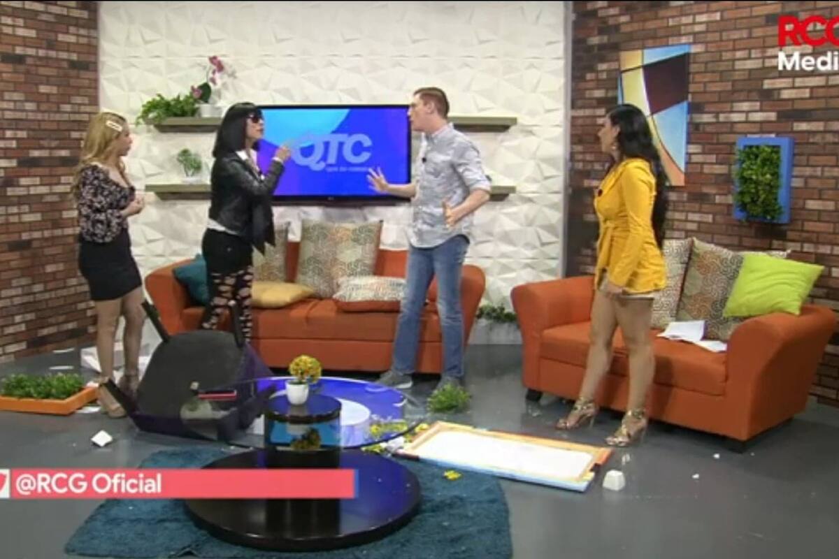 Fuerte pelea en programa: Pamela Chup, estrella de TikTok, destruye escenografía