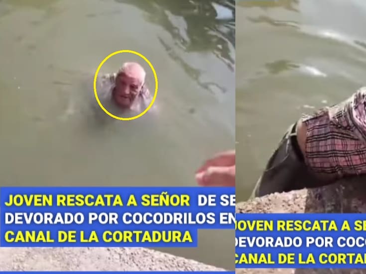 Joven rescata a adulto mayor que cayó en el Canal de la Cortadura; entró al agua por pena y pudo ser atacado por cocodrilos