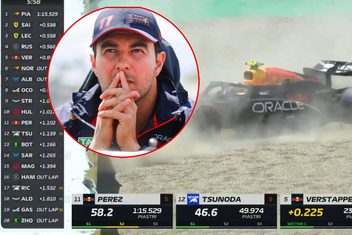 Checo Pérez choca en el GP Emilia-Romaña; duró 5 minutos en prueba