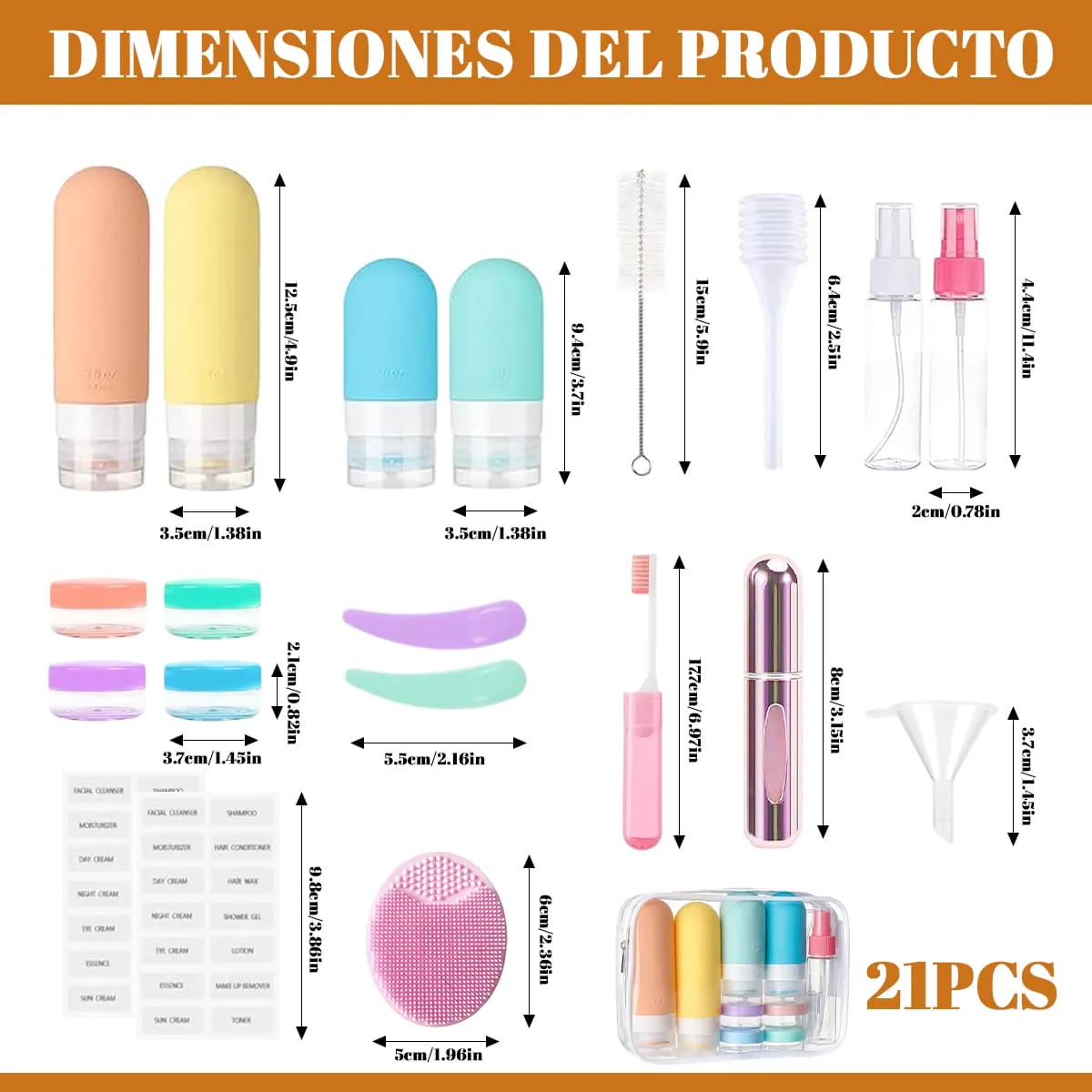 Kit de viaje de 21 piezas | Mercado Libre