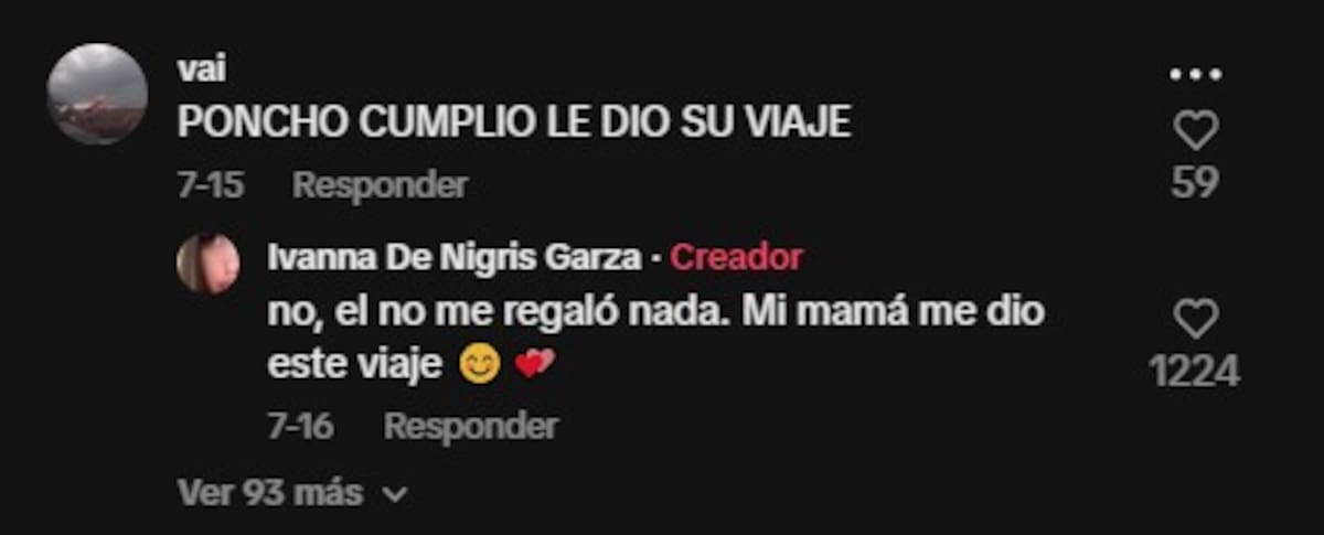 Ivanna asegura que Poncho no le regaló nada / TikTok @ivannadenigrisgza