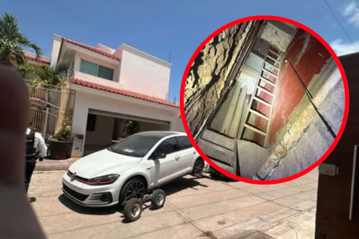 Descubren túnel secreto entre casas con armas y autos blindados en Culiacán; aseguradas 8 armas largas y vehículos con ponchallantas
