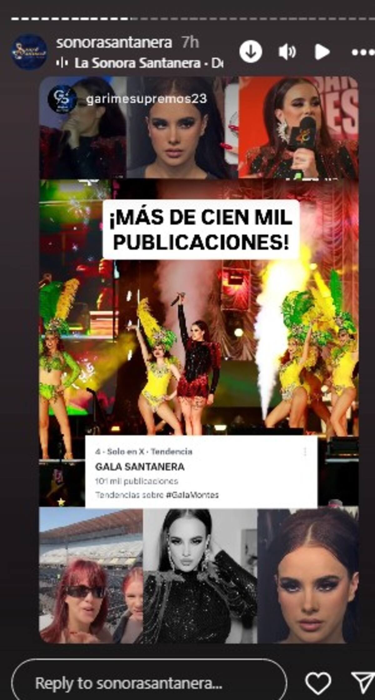 Gala Montes junto a La Sonora Santanera se vuelven virales / Instagram @sonorasantanera