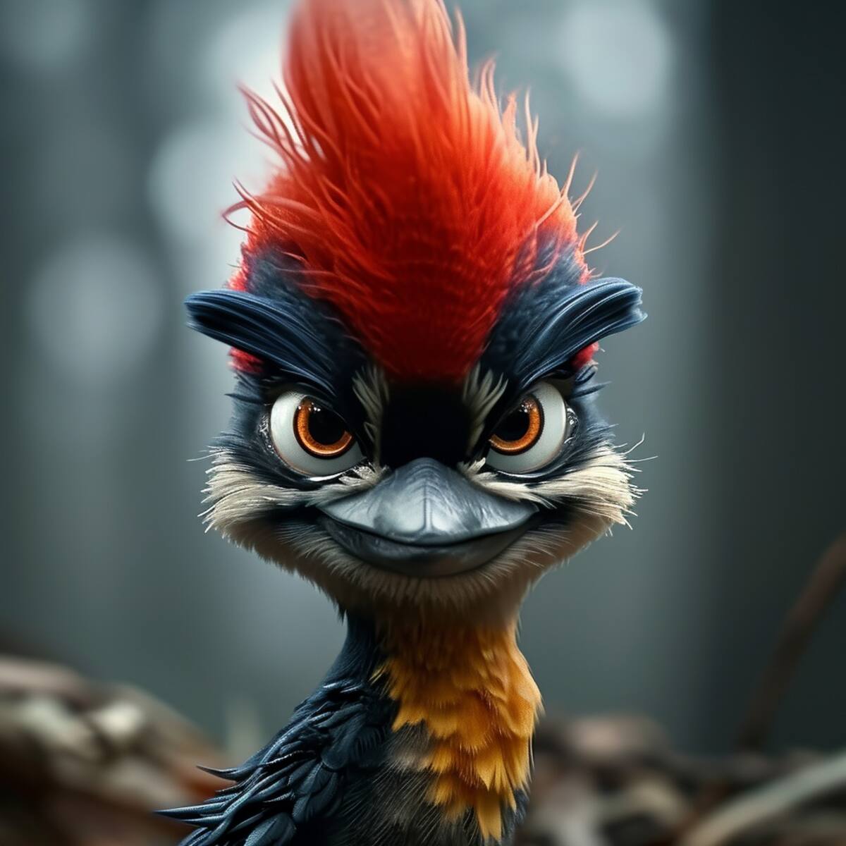 Desde su característico mechón de plumas rojas hasta su cuerpo negro azulado, la IA redefine la imagen clásica de Woody Woodpecker.