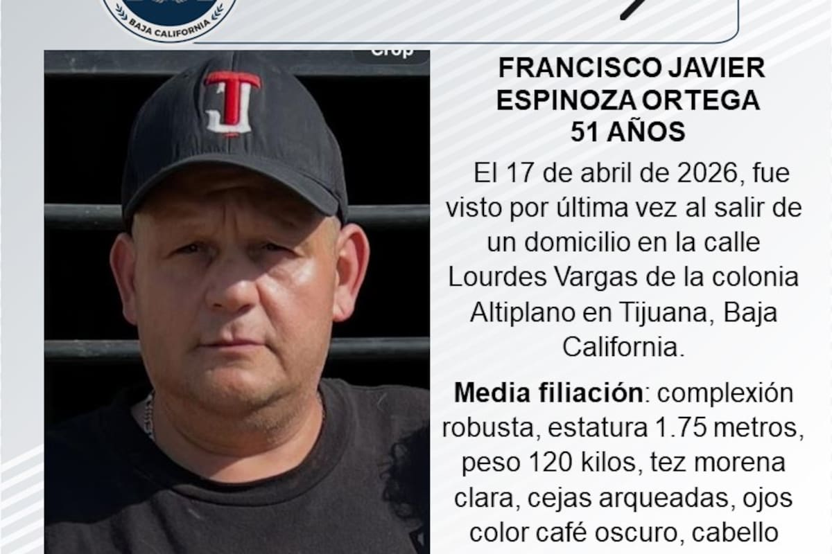 Se busca a Francisco Javier Espinoza Ortega de 51 años