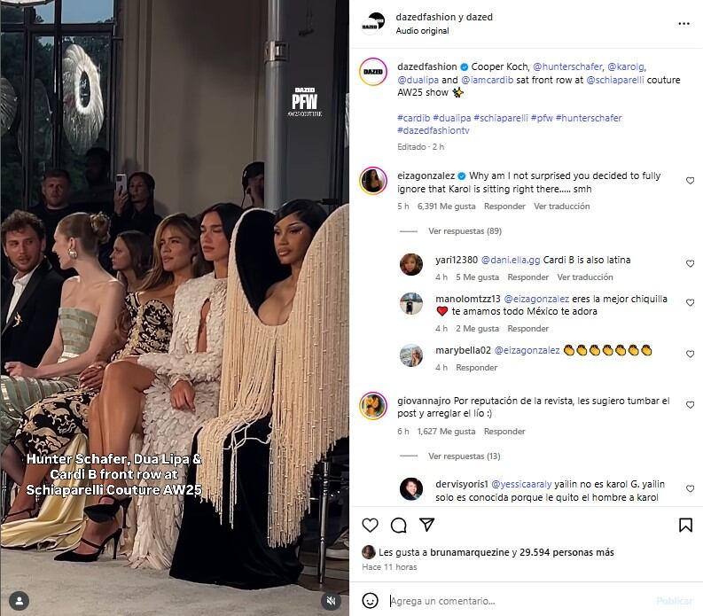 La revista no la mencionó.