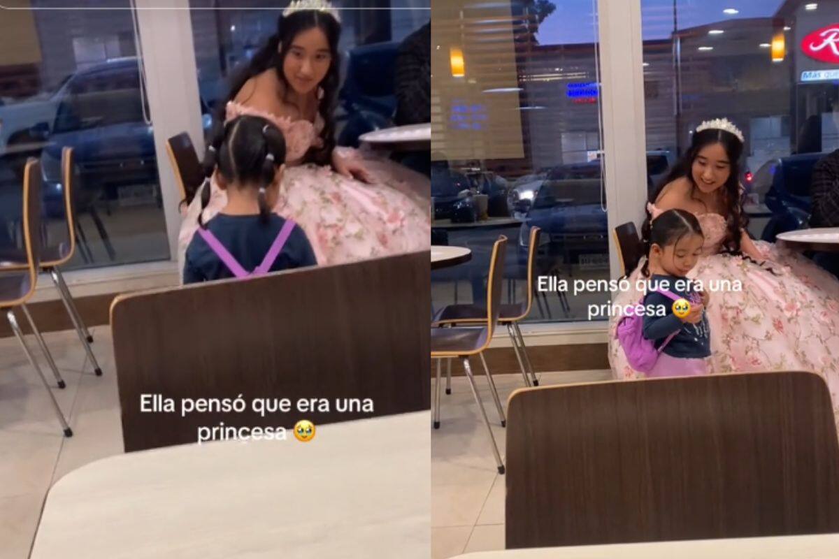 Niña confunde a una quinceañera con una princesa y se hace viral en TikTok