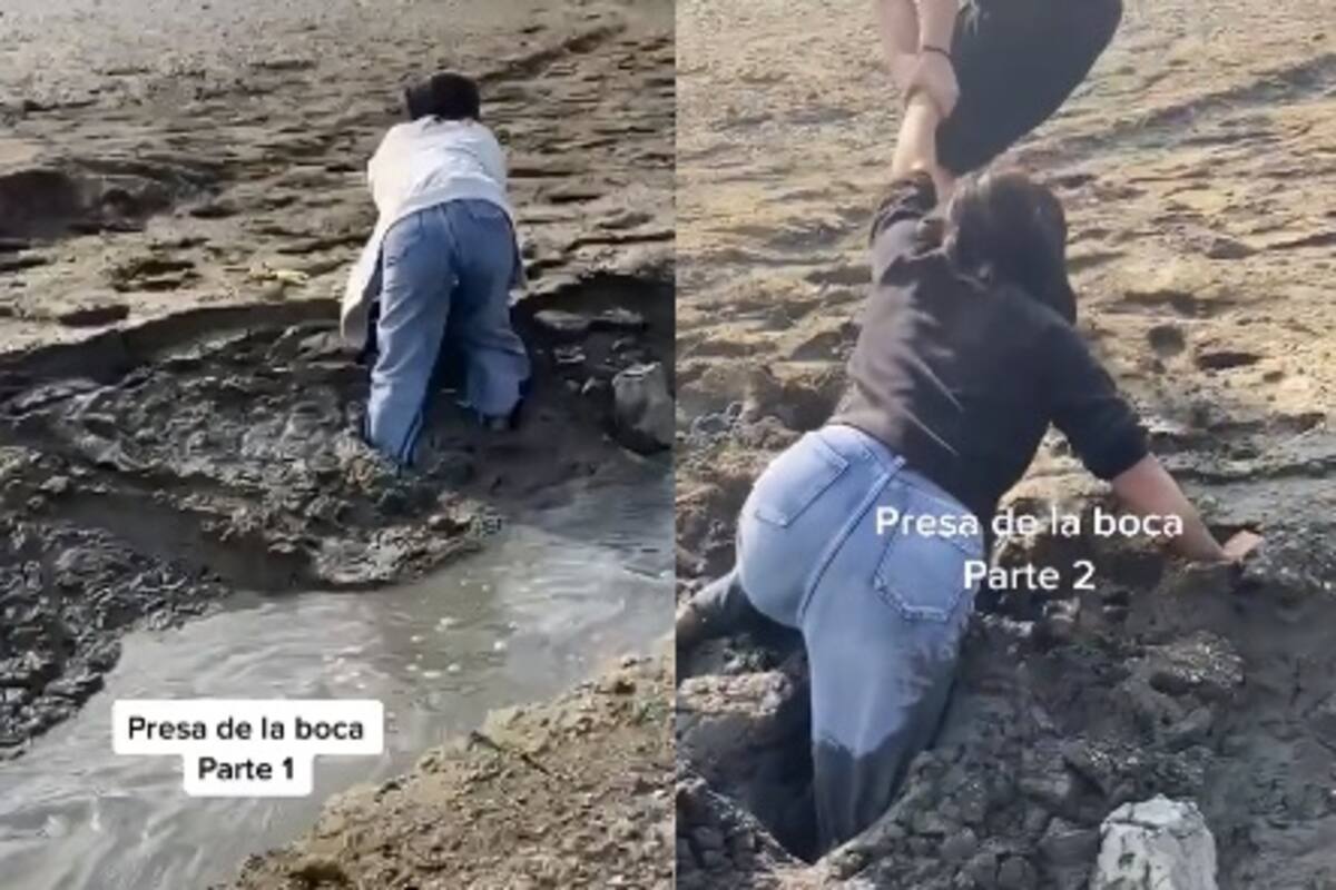 Viral: Joven queda atorada en el lodo "arruinando el paseo familiar"