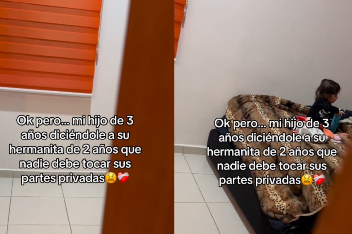 Madre graba cómo su hijo de 3 años le dice a su hermana de 2 que nadie debe tocar sus partes privadas y se vuelve viral en redes