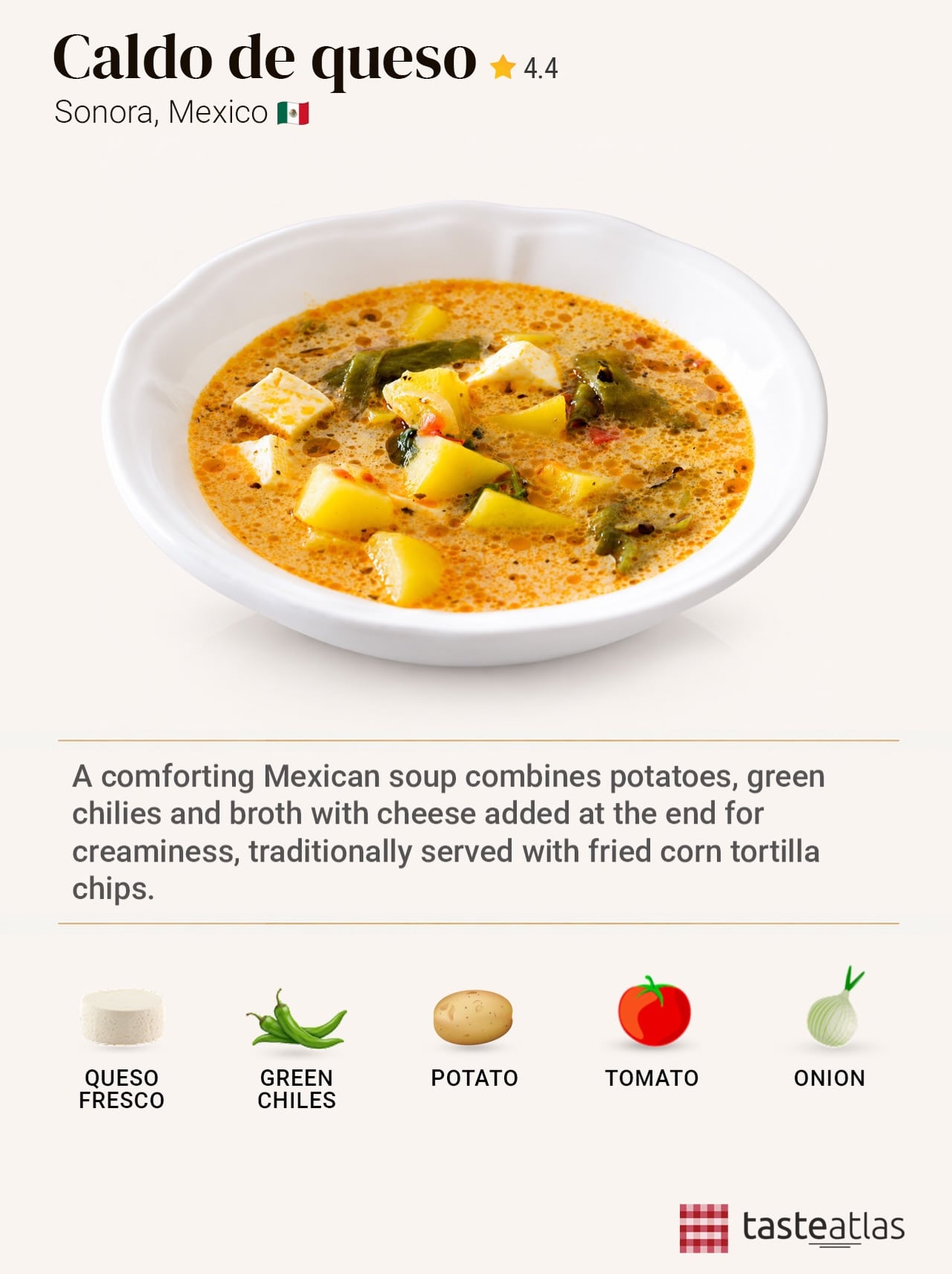 El caldo de queso ocupa el puesto numero 11 en el top 50 del TasteAtlas | Instagram @tasteatlas