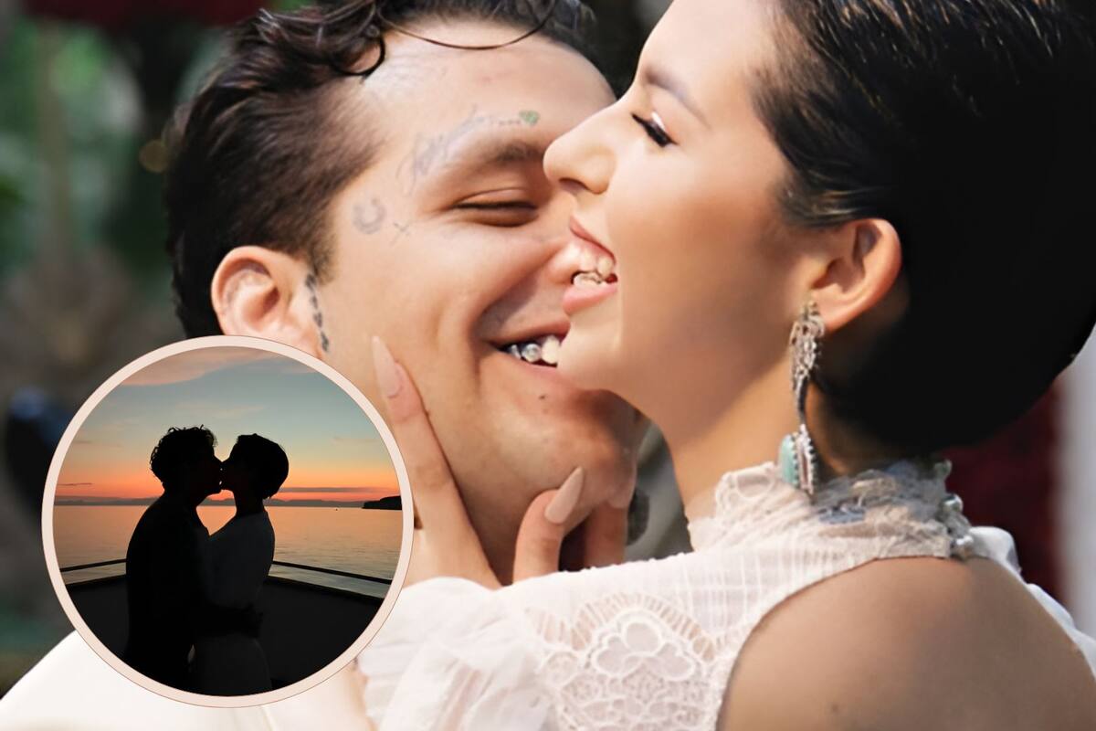 Ángela Aguilar y Christian Nodal presumen fotos de su luna de miel en la playa