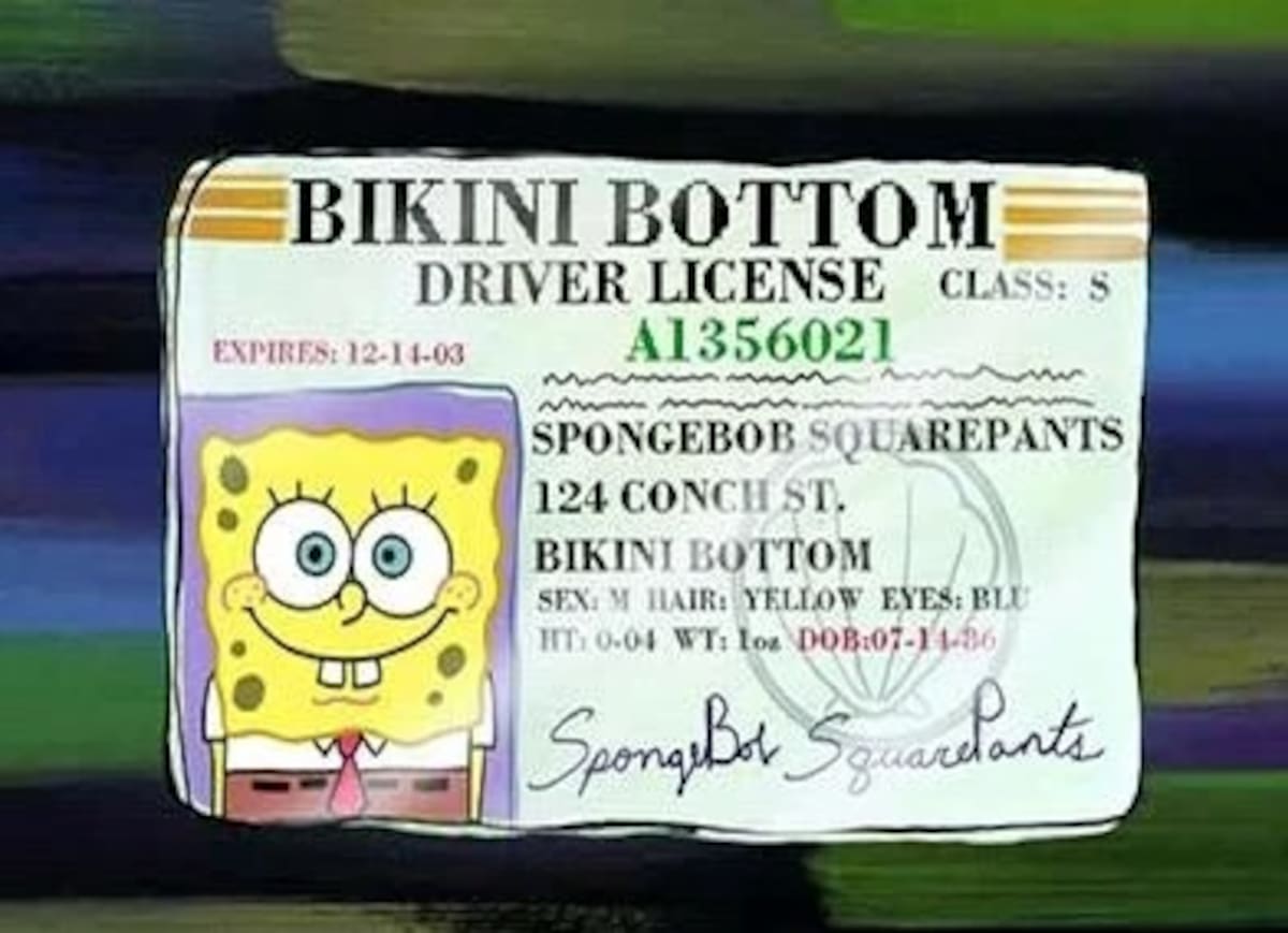 Información personal de Bob Esponja