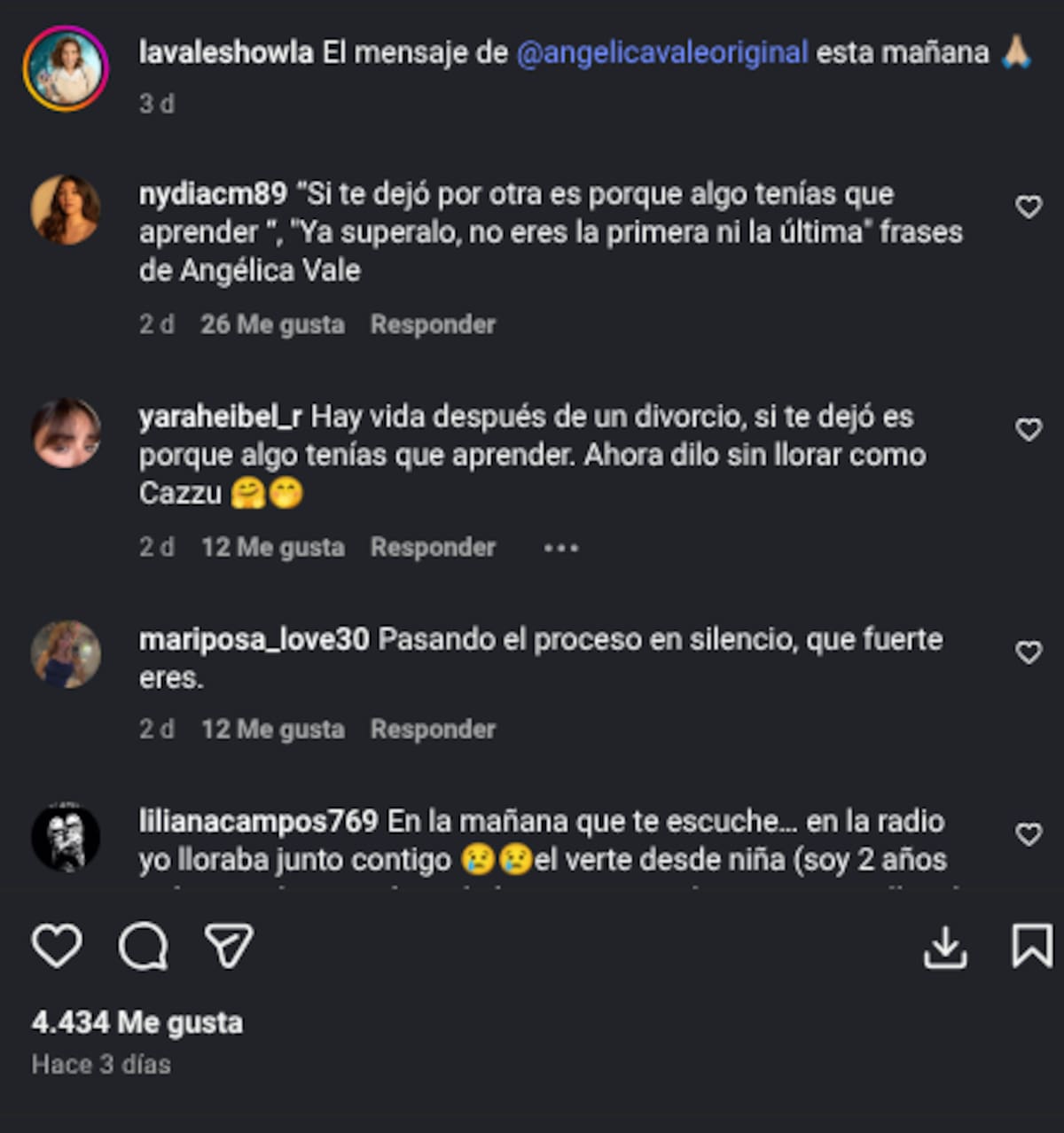 Usuarios de redes sociales le dicen a Angélica Vale que aplique sus propios consejos | Instagram @lavaleshowla