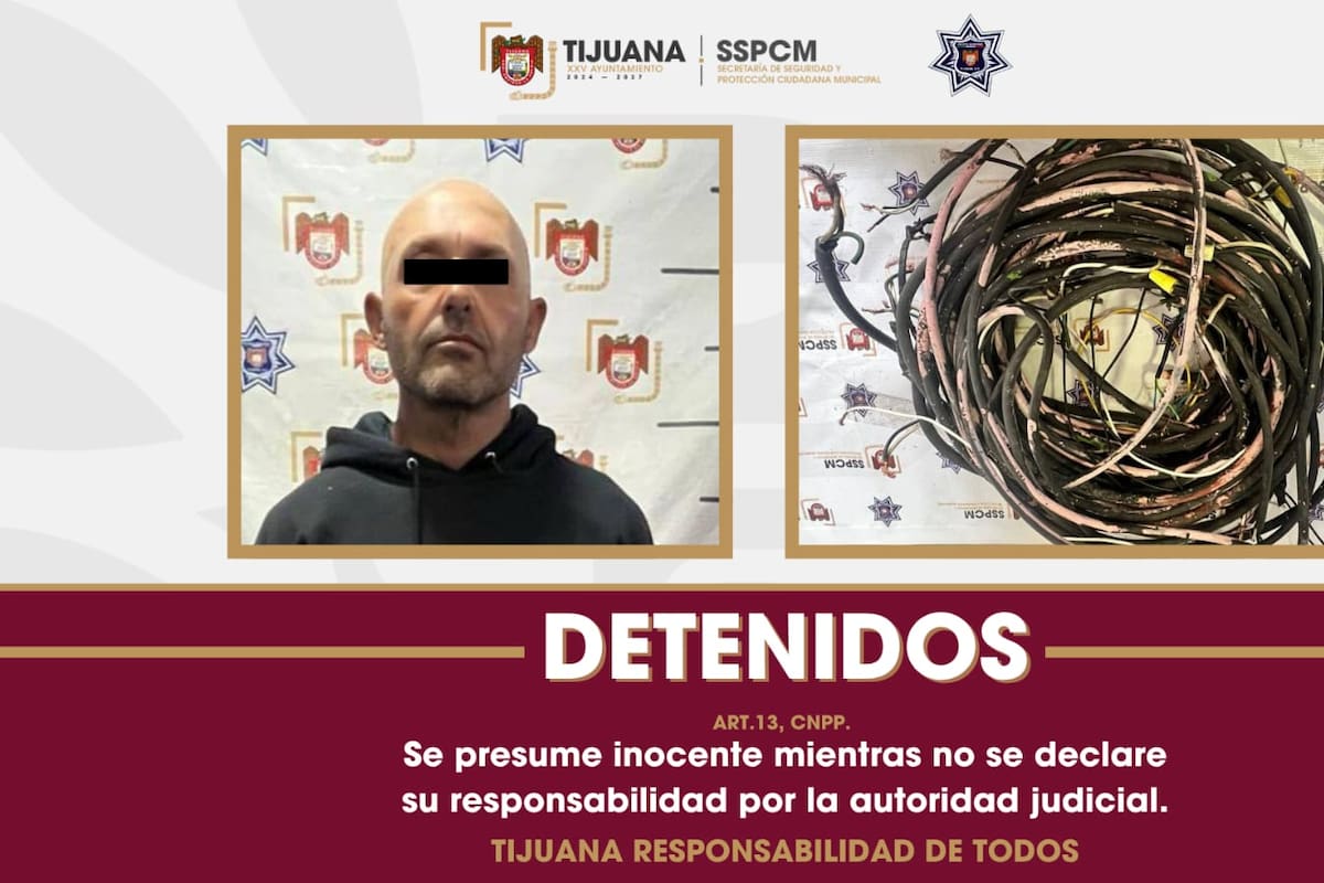 Detienen a presunto ladrón de cableado tras robo a comercio en Zona Centro de Tijuana