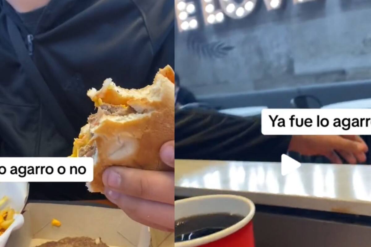Hombre se come un pedazo de hamburguesa de otra mesa y se vuelve viral