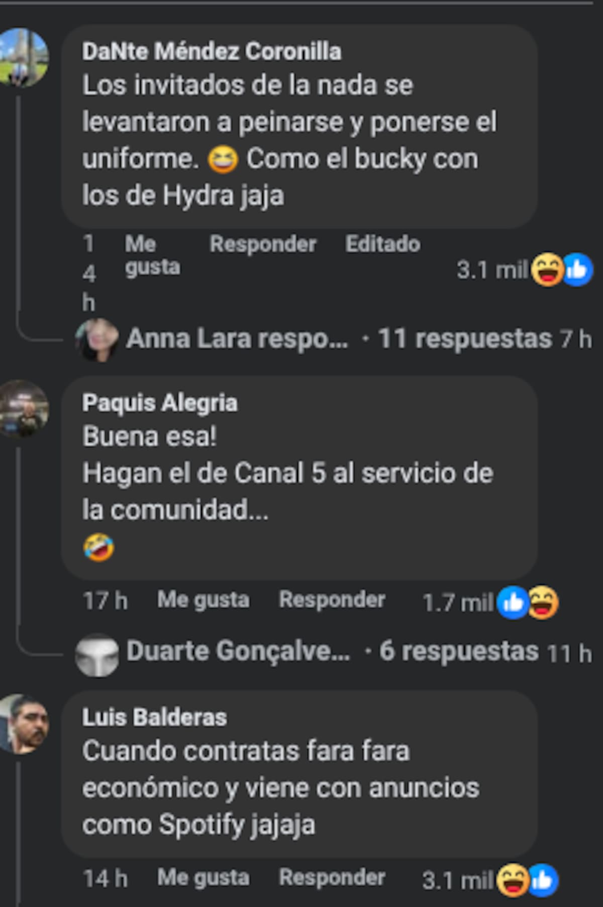 Comentarios en redes