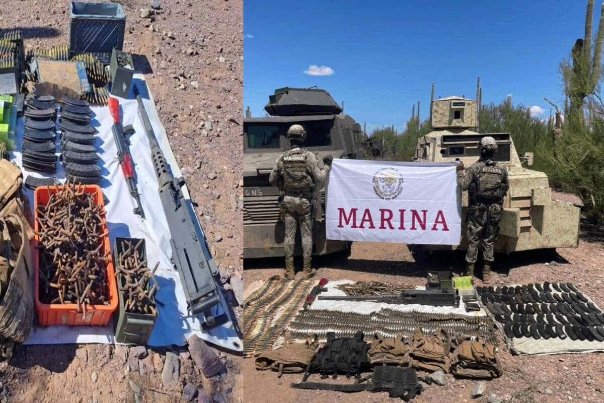 Aseguran soldados navales intimidantes “monstruos” y material bélico en Caborca
