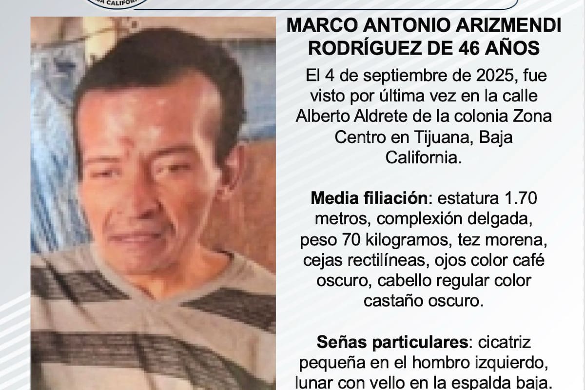 Se busca a Marco Antonio Arizmendi Rodríguez de 46 años