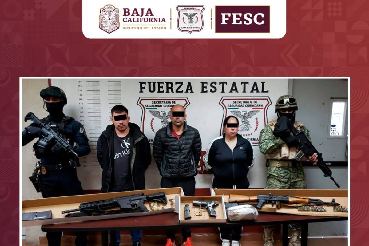 Detienen a tres con armas de fuego en el Valle de Mexicali