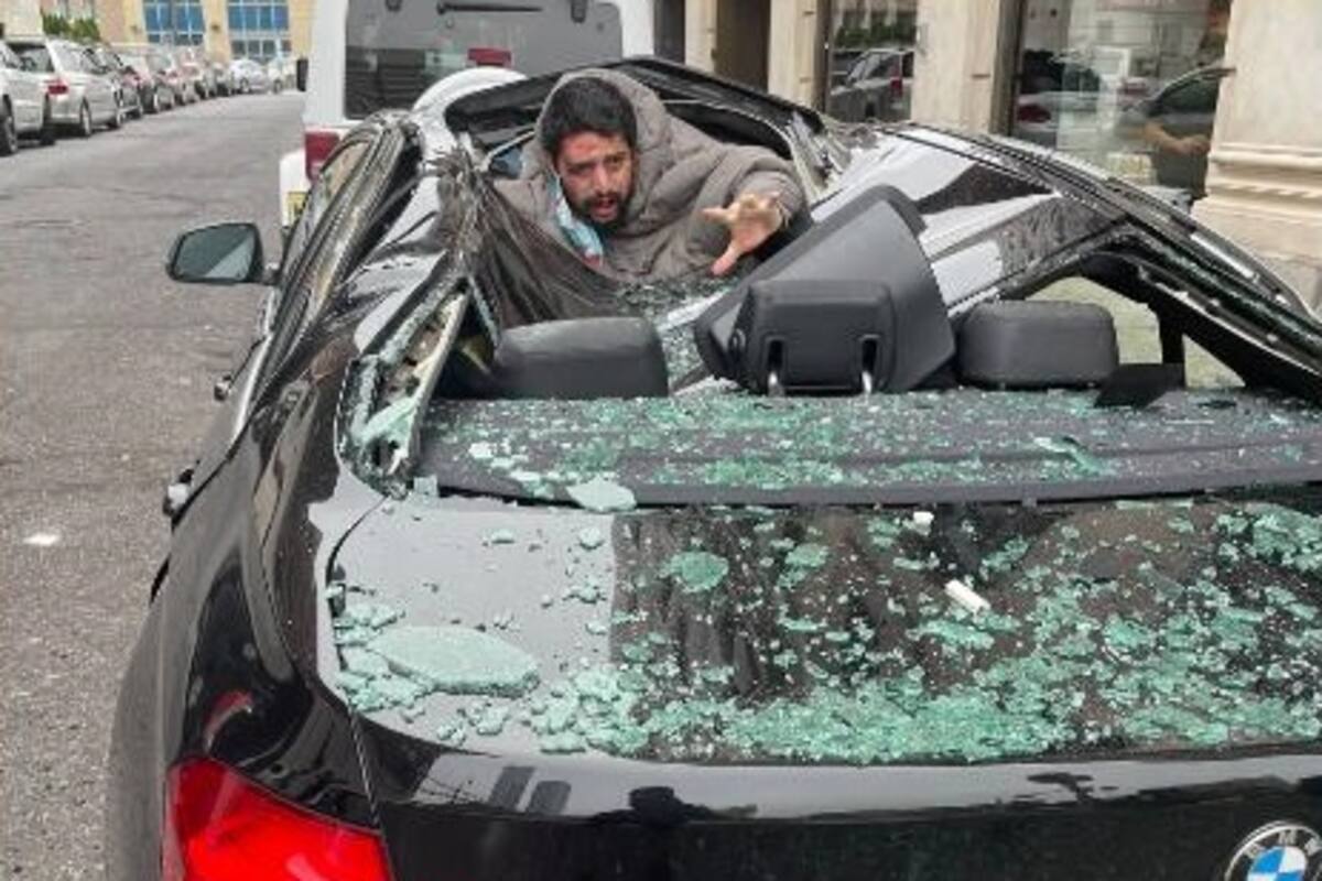 Cayó de un noveno piso y lo salva un carro