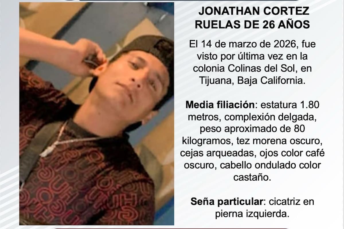 Se busca a Jonathan Cortez Ruelas de 26 años