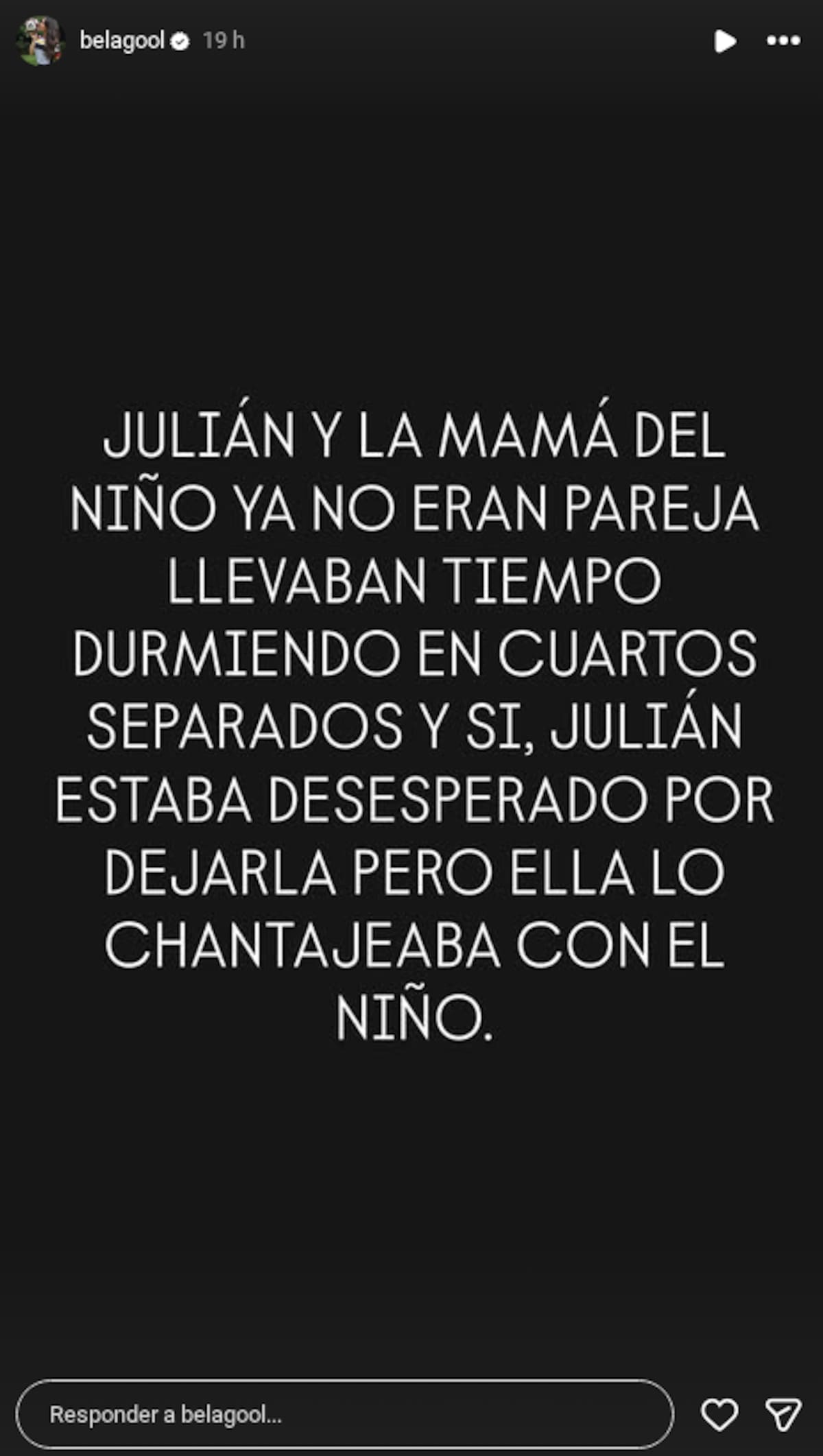 Sobrina de Maribel Guardia revela presuntos episodios de violencia entre Julián Figueroa e Imelda Garza Tuñón | captura de pantalla IG (@belagool)