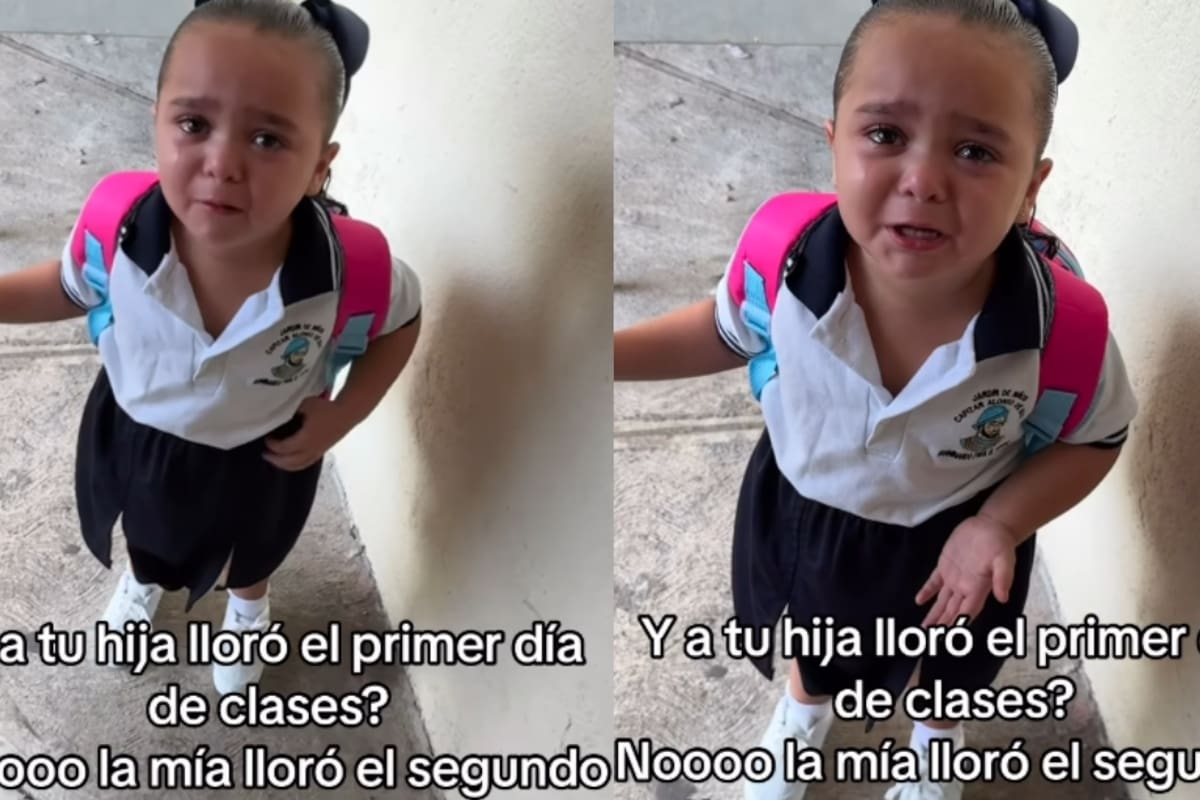 “Creía que su ‘maeta’ vivía en el salón.”: niña llora porque va a llegar tarde el primer día de clases