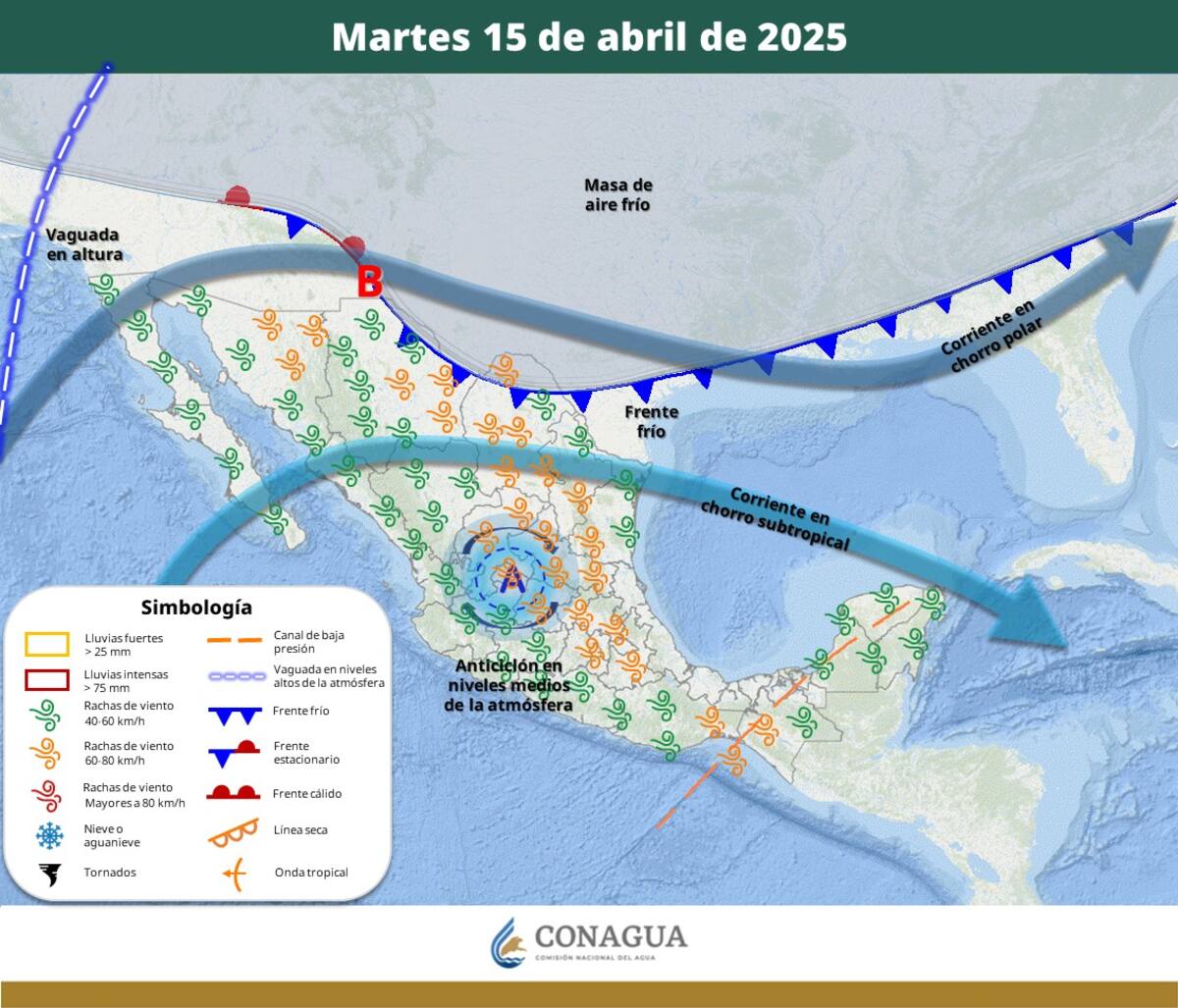Pronóstico del martes 15 de abril. SMN