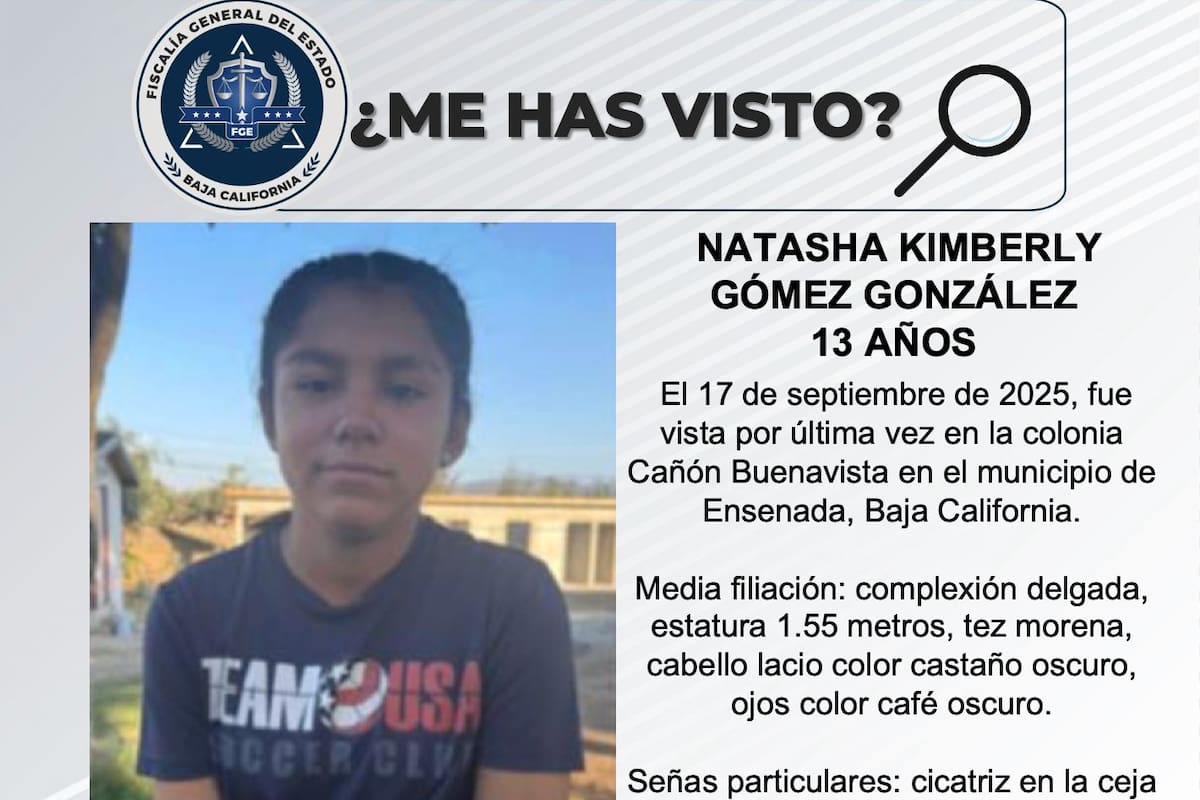 Se busca a Natasha Kimberly Gómez González de 13 años de edad
