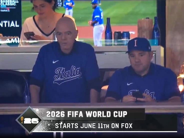 VIDEO: Gianni Infantino apareció en el Clásico Mundial de Beisbol apoyando a Italia junto al presidente de la CONCACAF