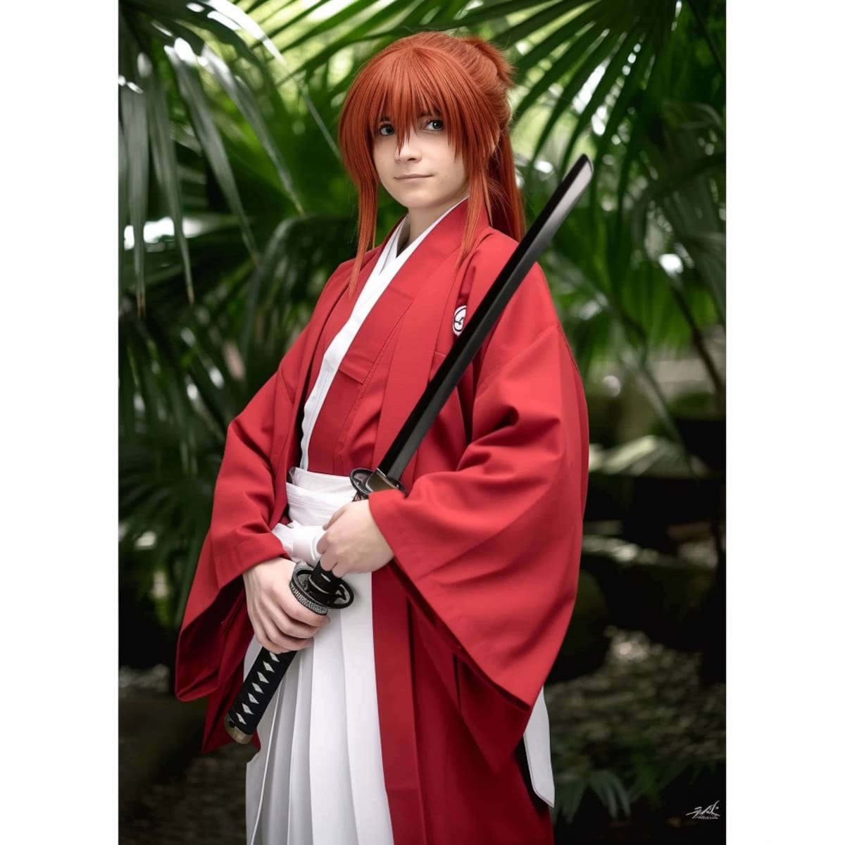 Kenshin en estilo realista según la Inteligencia Artificial
