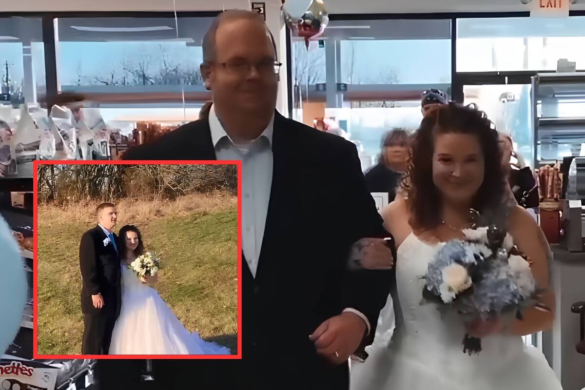 Pareja celebra su boda en los baños de una gasolinera: “No quería casarme en una típica capilla”