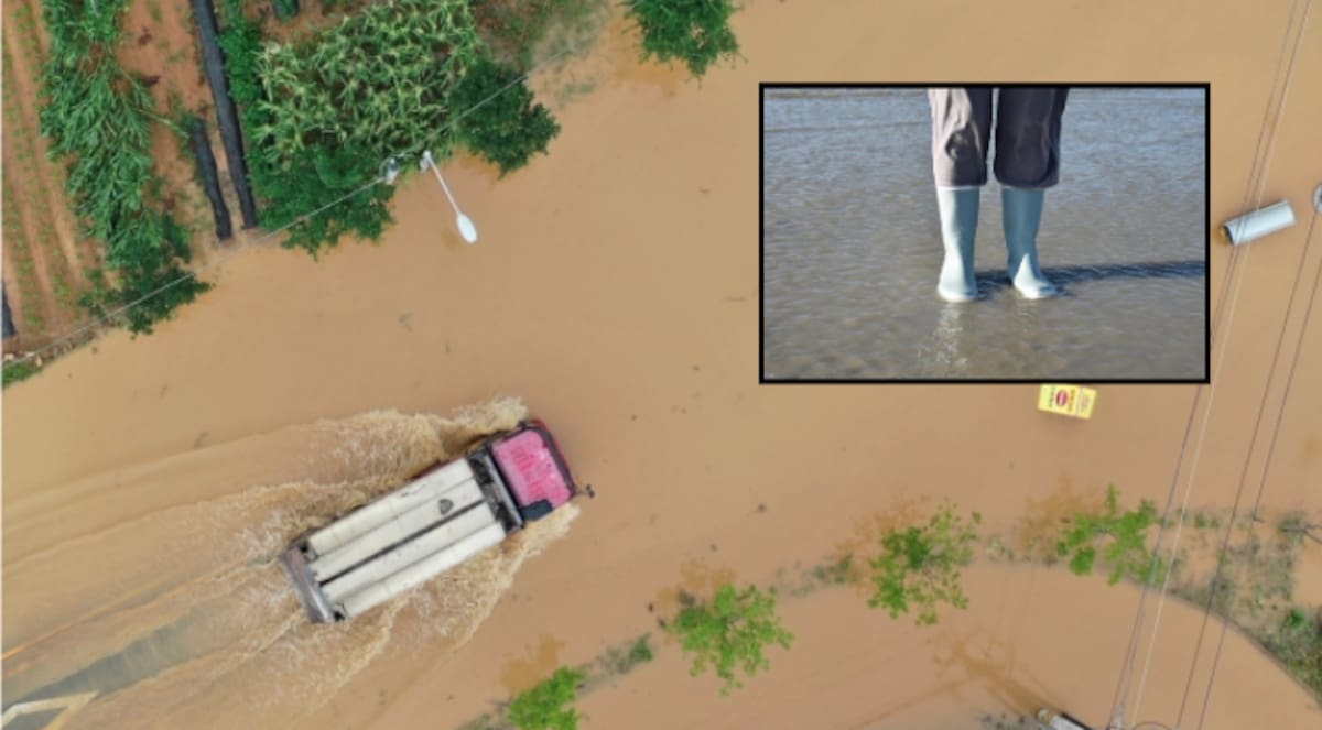 Un camión volquete pasa por una carretera inundada cerca de la intersección de Majon Bonghwa en Jeongwang-dong, Siheung-si, Gyeonggi-do el 17, cuando cayeron lluvias récord en varias partes de la región de Gyeonggi. 2025.7.17. / News1. - Pixabay.