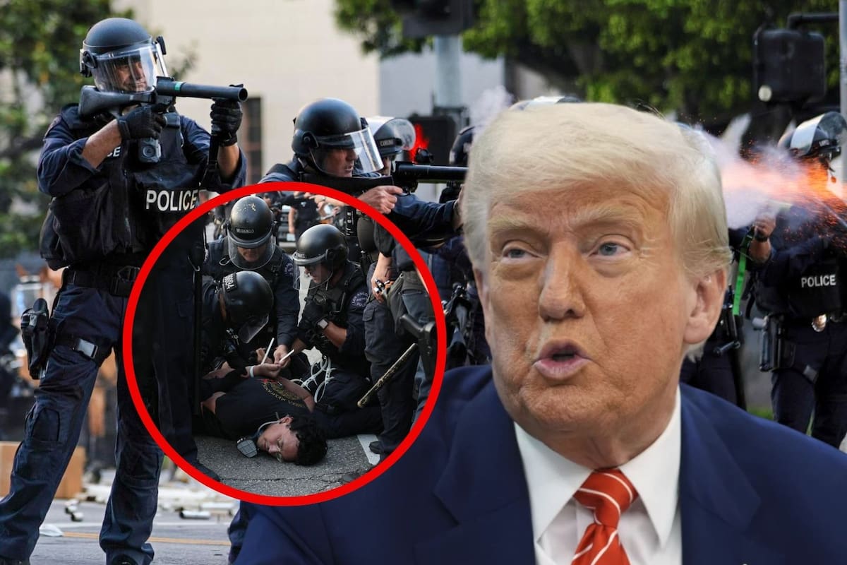Trump amenaza con “golpear” a manifestantes que escupan a la policía, pese a indultar a agresores en asalto al Capitolio del 6 de enero: El tenso panorama en Los Ángeles, California
