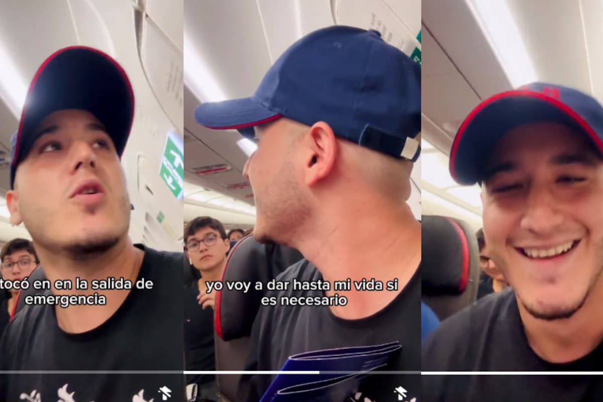 VIRAL: hombre promete dar su vida por todos los pasajeros al sentarse cerca de la salida de emergencia en avión