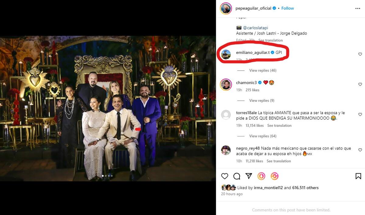 Pepe Aguilar no invitó a su hijo mayor a la boda de Ángela. Instagram.